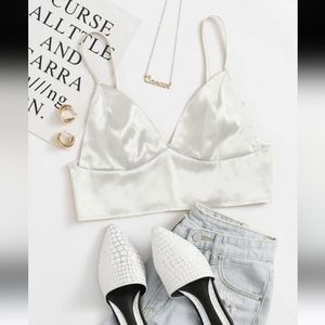 Satin crop tank